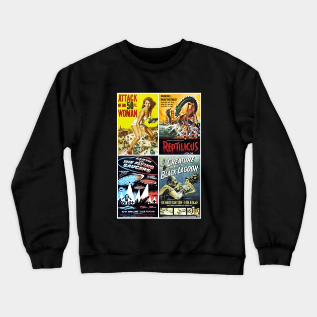 50s Sci-fi Poster Art Crewneck Sweatshirt by RockettGraph1cs